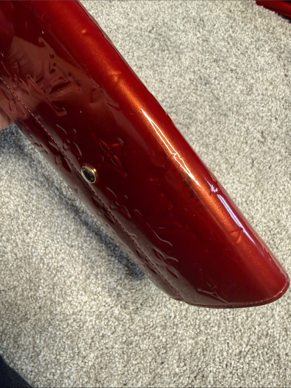 Louis Vuitton Patent Monogram Continental Wallet in Deep Red - Picture 3 of 5